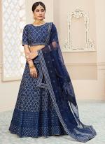 Net Blue Wedding Wear Embroidery Work Lehenga Choli